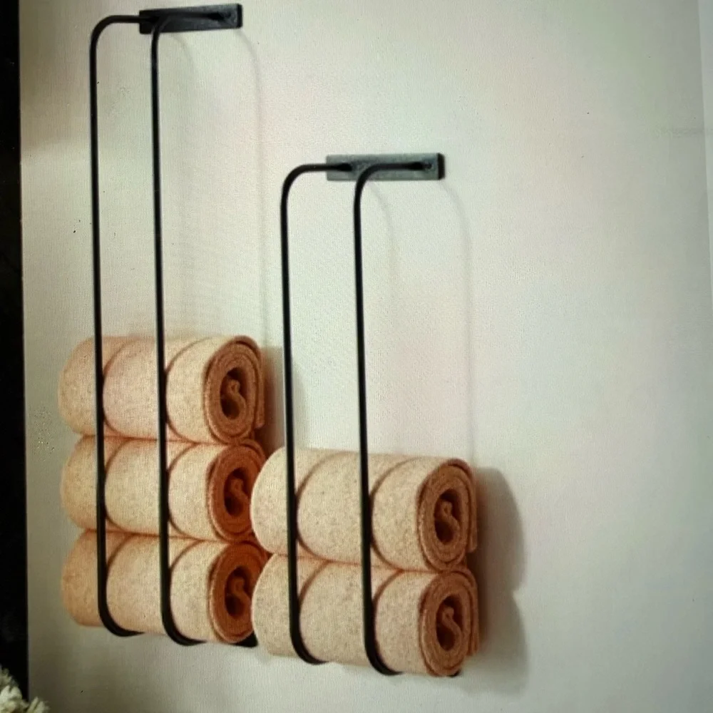 White wall mounted bathroom towel rack 30x 6.5